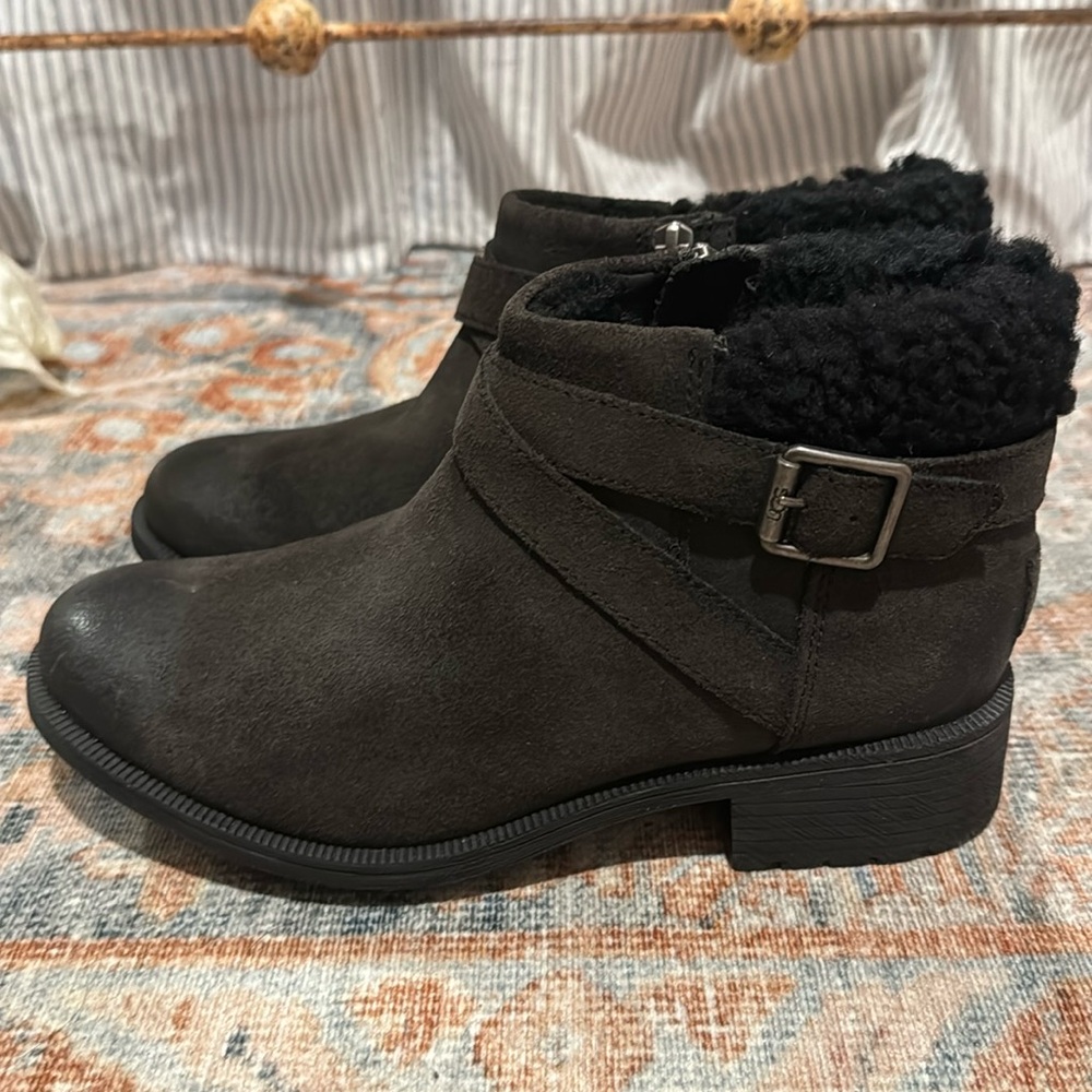 UGG black suede leather Benson boots. Size 8